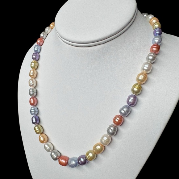 Honora 20” Multicolor Freshwater Pearl Necklace + Stretch Bracelets Sterling 925 - Picture 6 of 16